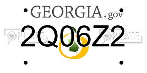 2Q06Z2 Georgia License Plate