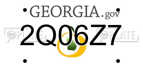 2Q06Z7 Georgia License Plate