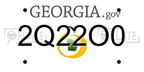 2Q22O0 Georgia License Plate