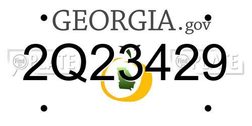 2Q23429 Georgia License Plate