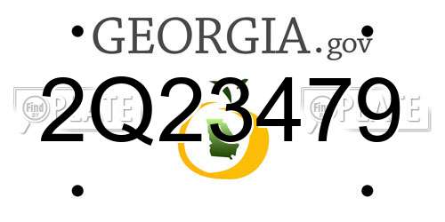2Q23479 Georgia License Plate