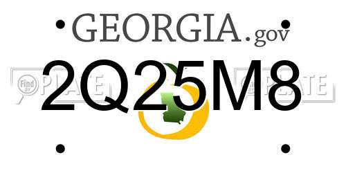 2Q25M8 Georgia License Plate