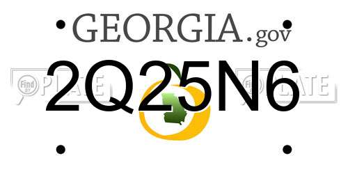 2Q25N6 Georgia License Plate