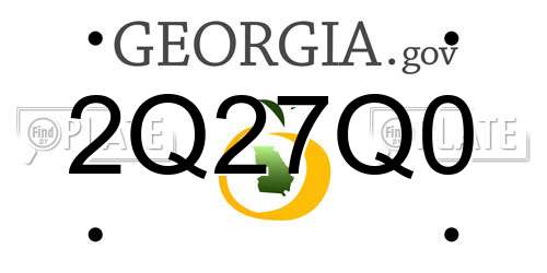 2Q27Q0 Georgia License Plate