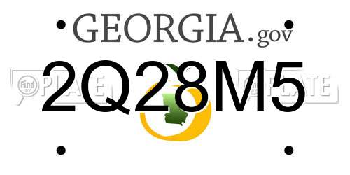 2Q28M5 Georgia License Plate