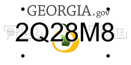 2Q28M8 Georgia License Plate
