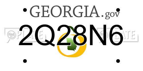 2Q28N6 Georgia License Plate