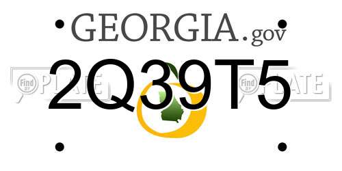 2Q39T5 Georgia License Plate