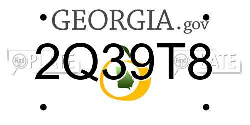 2Q39T8 Georgia License Plate