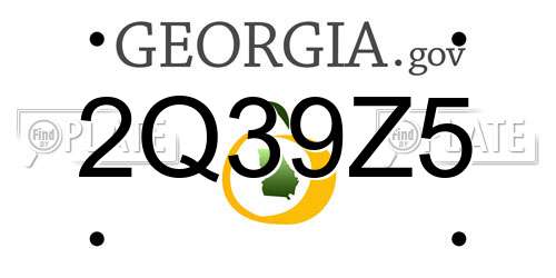 2Q39Z5 Georgia License Plate