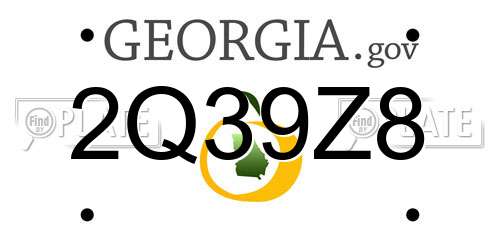 2Q39Z8 Georgia License Plate