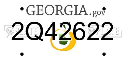 2Q42622 Georgia License Plate
