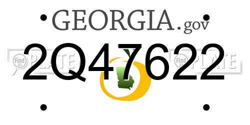 2Q47622 Georgia License Plate
