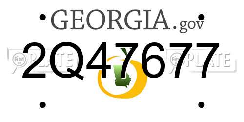 2Q47677 Georgia License Plate
