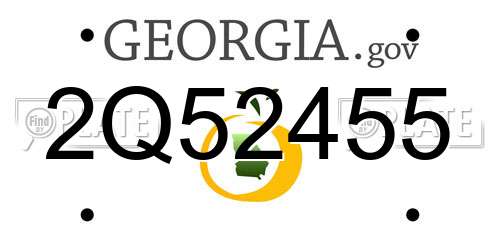 2Q52455 Georgia License Plate