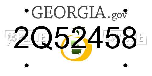 2Q52458 Georgia License Plate