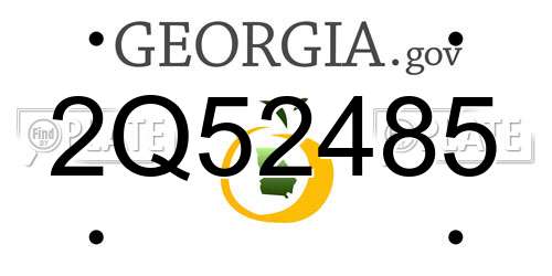 2Q52485 Georgia License Plate