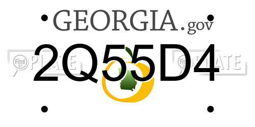 2Q55D4 Georgia License Plate