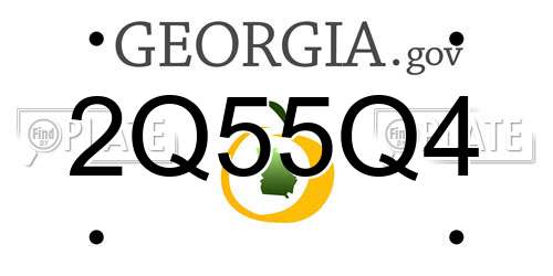 2Q55Q4 Georgia License Plate