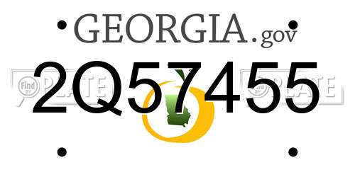2Q57455 Georgia License Plate
