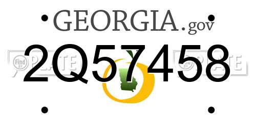 2Q57458 Georgia License Plate
