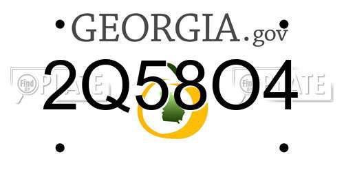2Q58O4 Georgia License Plate