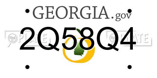2Q58Q4 Georgia License Plate