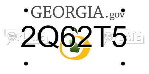 2Q62T5 Georgia License Plate