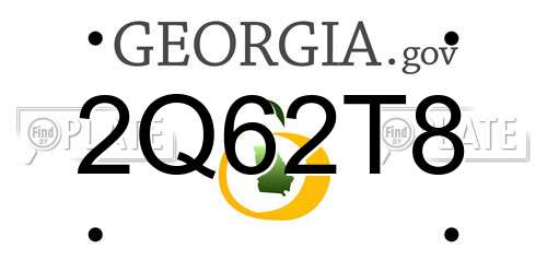 2Q62T8 Georgia License Plate