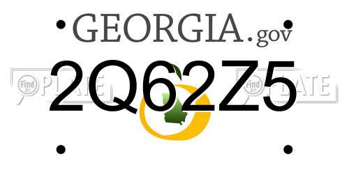 2Q62Z5 Georgia License Plate
