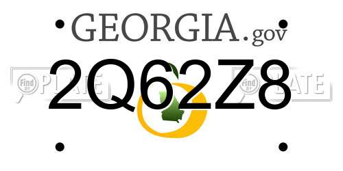 2Q62Z8 Georgia License Plate