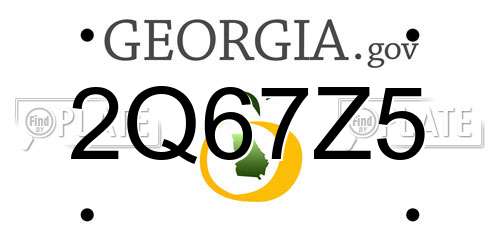 2Q67Z5 Georgia License Plate
