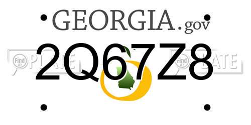 2Q67Z8 Georgia License Plate