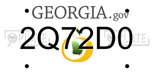 2Q72D0 Georgia License Plate