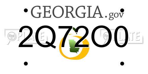 2Q72O0 Georgia License Plate