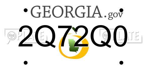 2Q72Q0 Georgia License Plate