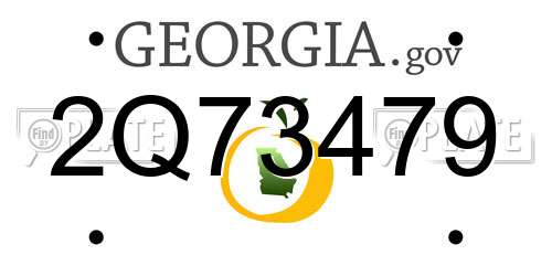 2Q73479 Georgia License Plate
