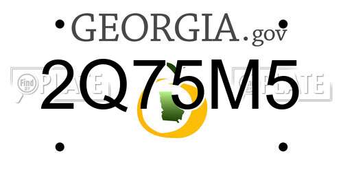 2Q75M5 Georgia License Plate