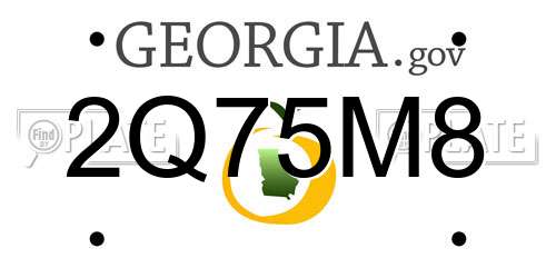 2Q75M8 Georgia License Plate