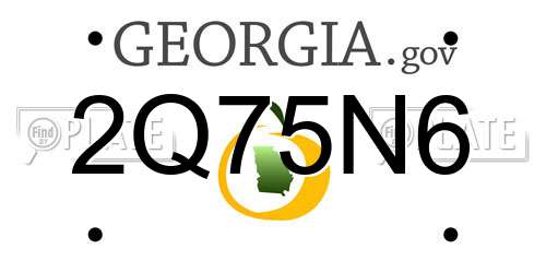 2Q75N6 Georgia License Plate