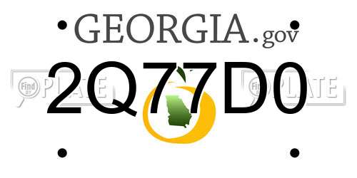 2Q77D0 Georgia License Plate
