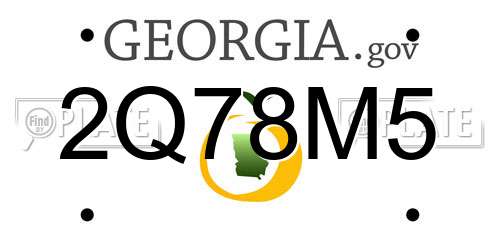 2Q78M5 Georgia License Plate