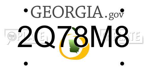 2Q78M8 Georgia License Plate