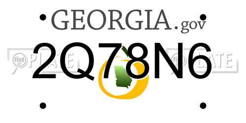 2Q78N6 Georgia License Plate