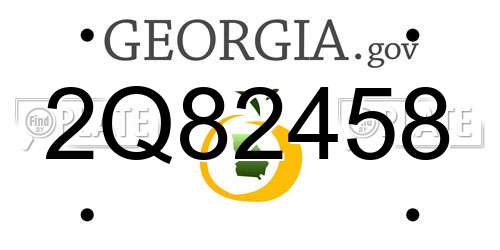 2Q82458 Georgia License Plate