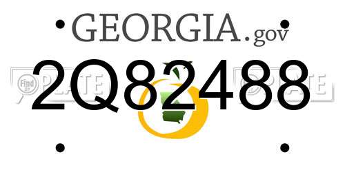 2Q82488 Georgia License Plate