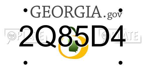2Q85D4 Georgia License Plate