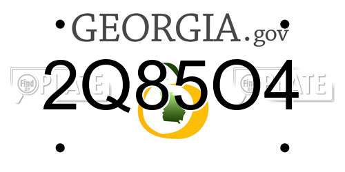 2Q85O4 Georgia License Plate