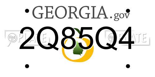 2Q85Q4 Georgia License Plate