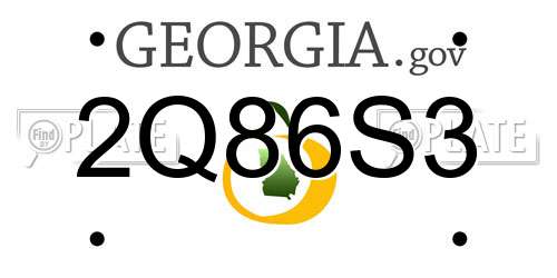 2Q86S3 Georgia License Plate